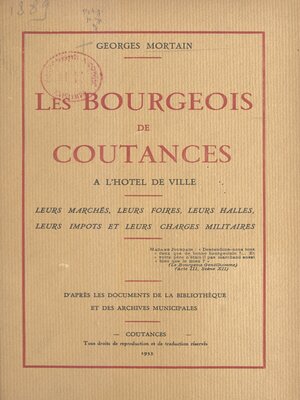 cover image of Les bourgeois de Coutances à l'hôtel de ville